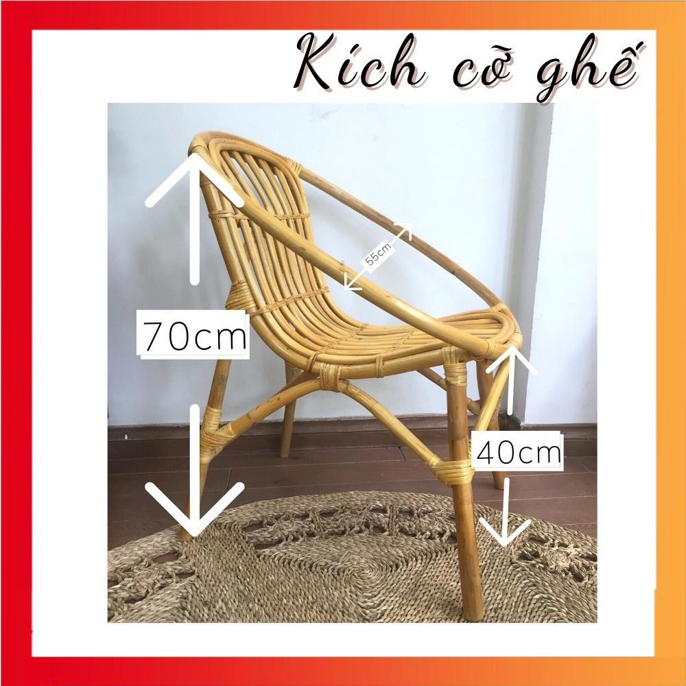 Ghế mây con sò HOME MÂY chắc chắn chuẩn kích thước để ban công Homestay