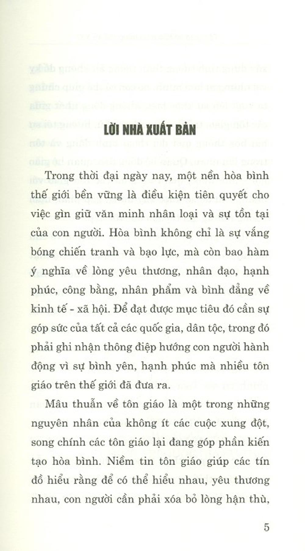 Tôn Giáo Và Hòa Bình Trong Thế Kỷ Xxi (Sách Tham Khảo)