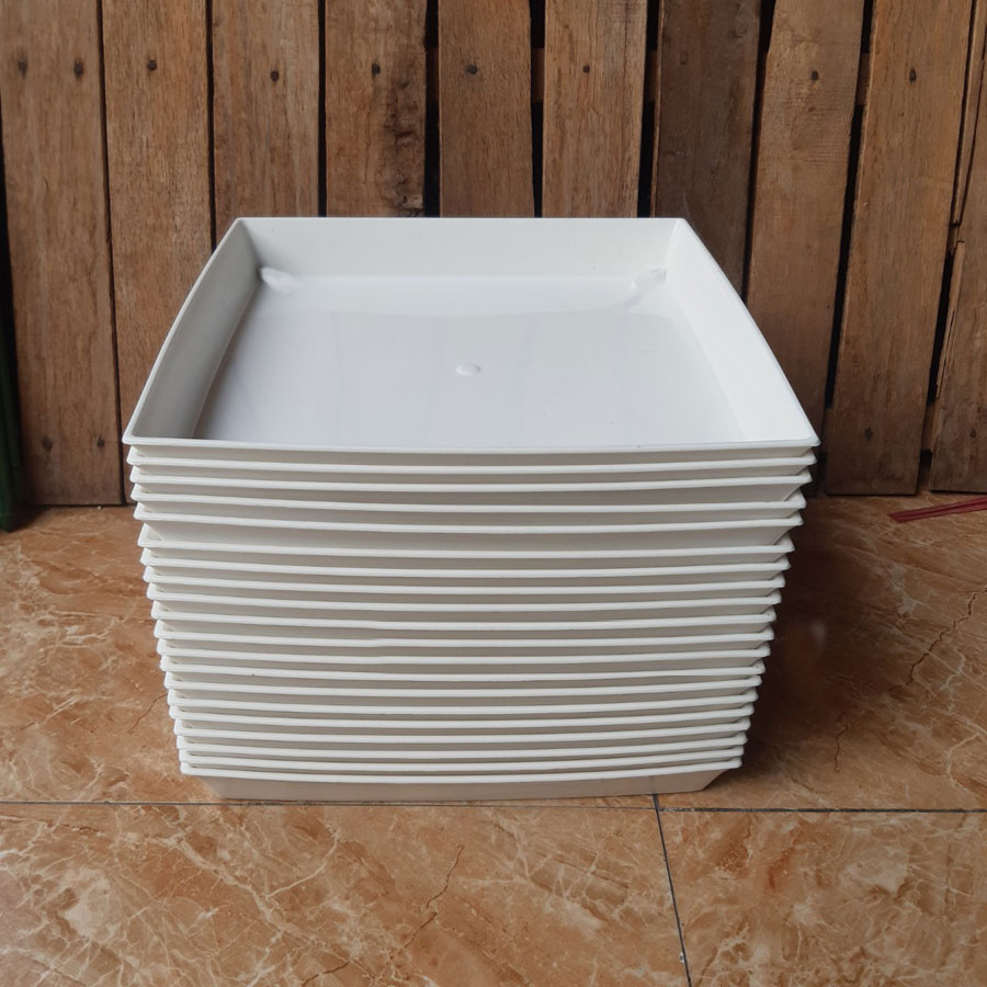 Combo 20 đĩa lót chậu nhựa vuông trồng cây v32 đường kính 31cm