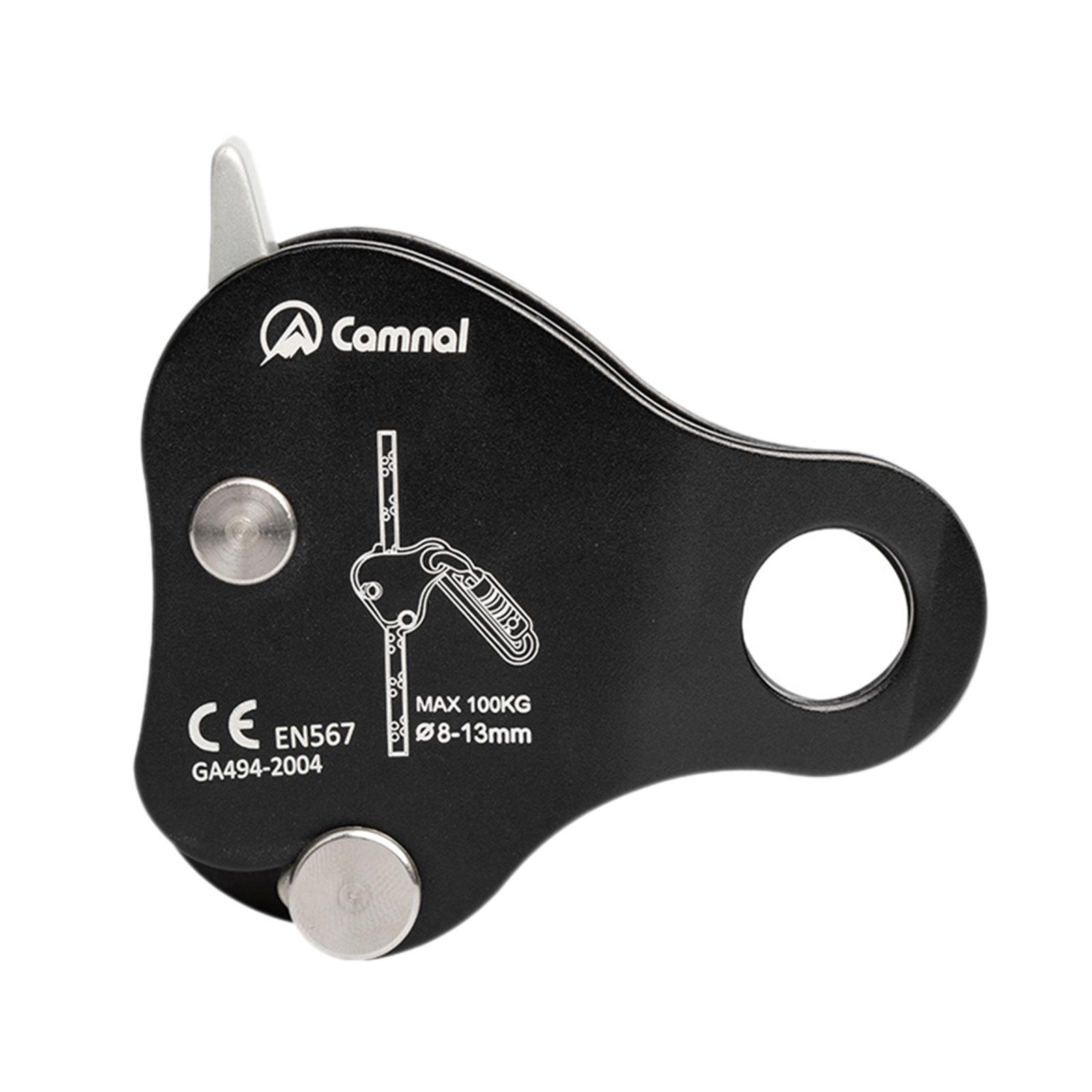 Rope Grab Rock Climbing Arborist Fall Arrester Pulley Device Black