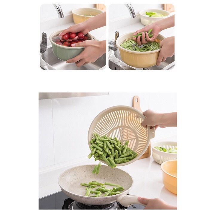 Bộ 2 thau rổ 2in1 xuất Thái thông minh tiện lợi
