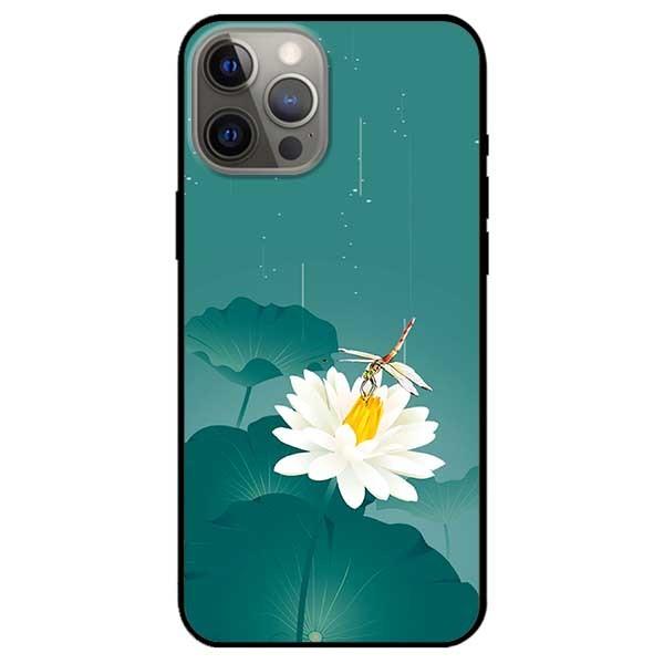 Ốp lưng dành cho Iphone 12 Mini - 12 / 12 Pro - 12 Pro Max mẫu Hoa Trắng Chuồn Chuồn