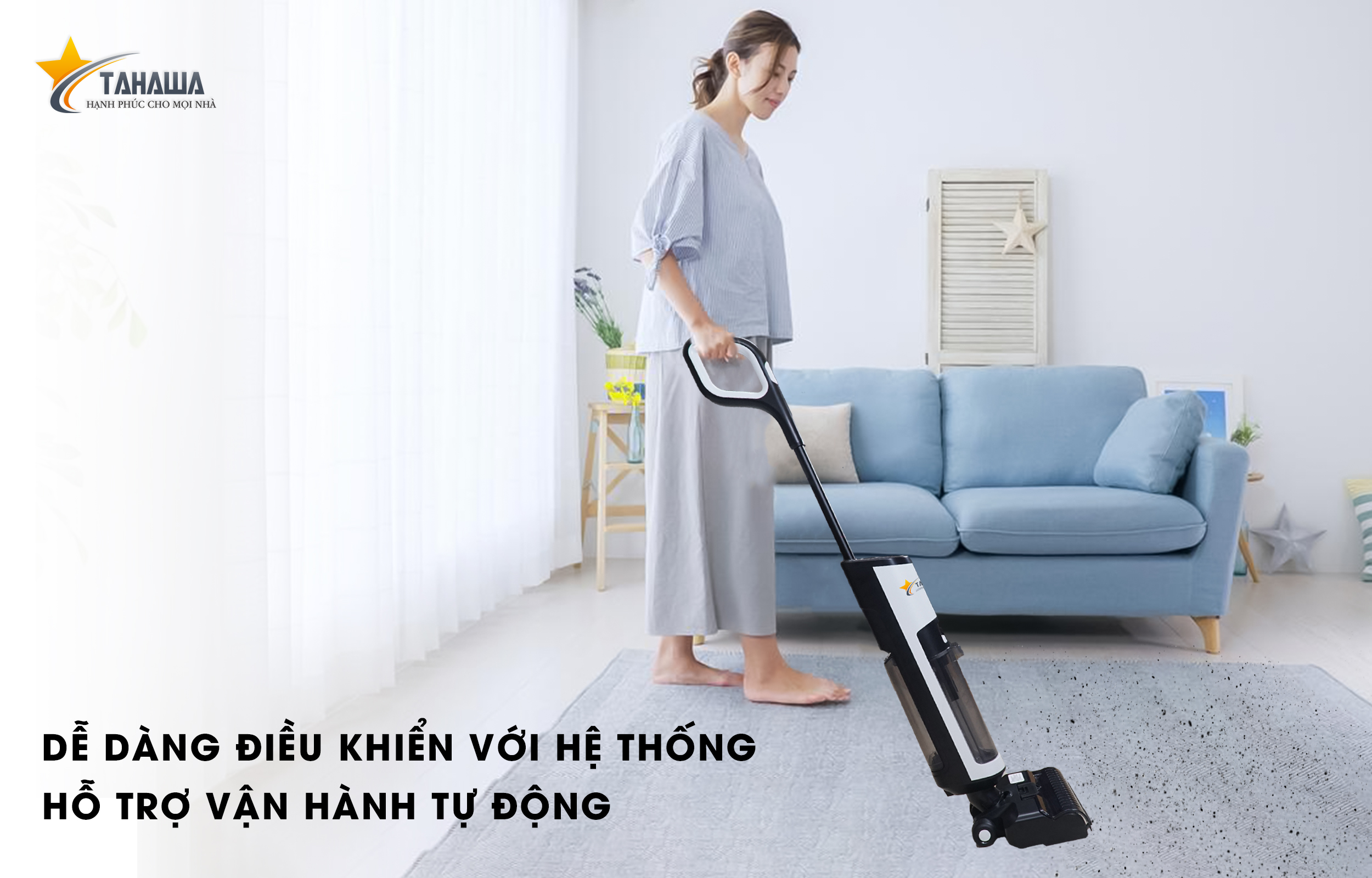 Máy hút bụi cầm tay TAHAWA TH-I7 Pro Máy hút bụi lau nhà cầm tay khô và ướt, tự động giặt giẻ 2 bình chứa nước riêng biệt, tự giặt giẻ, sữ dụng bơm nước điện tử, diệt khuẩn