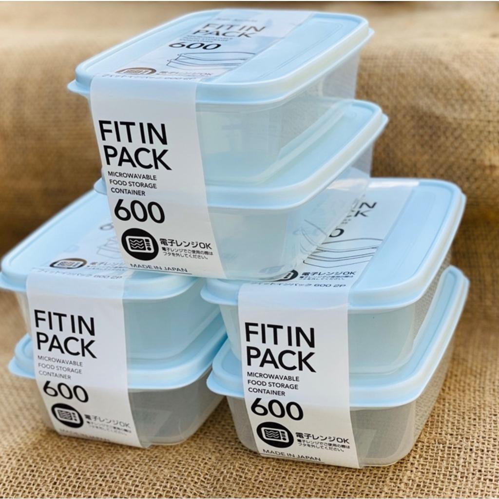 Set Hộp thực phẩm Fit in Pack 1350ml, 900ml, 600ml, 300ml 150ml nắp dẻo Sanada Nhật Bản dùng lò vi sóng, tủ đông lạnh