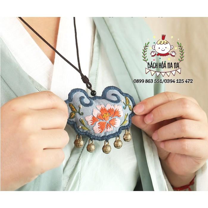 Bộ KIT Tự Thêu khánh trường mệnh, cầu bình an , tình yêu, may mắn - bộ KIT tự làm Nana Shop Handmade