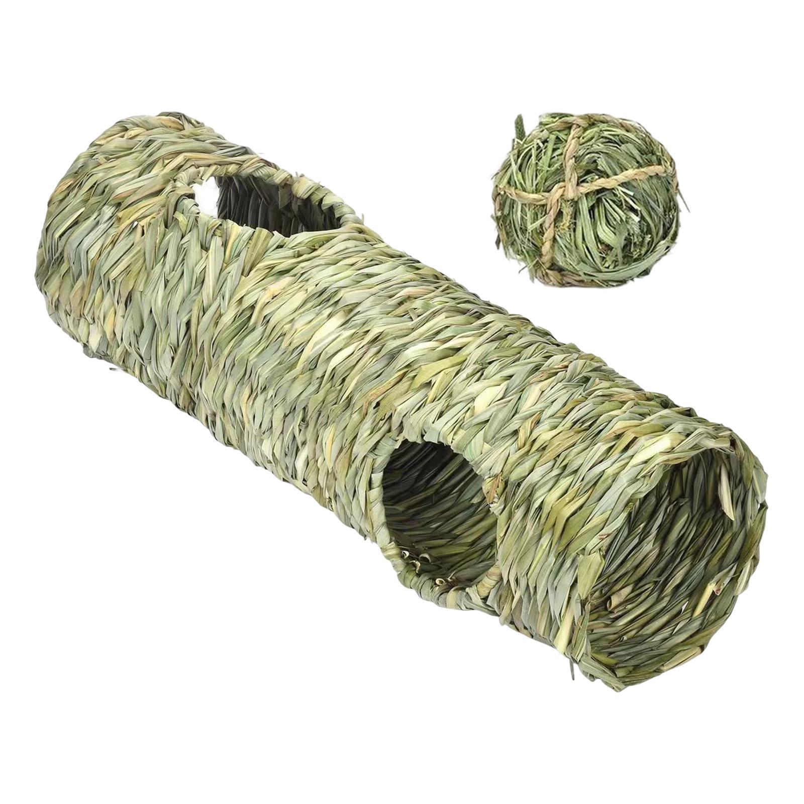 Hamster Grass Tunnel Toy Interactive Toy with Ball for Hamster Pocket Pets