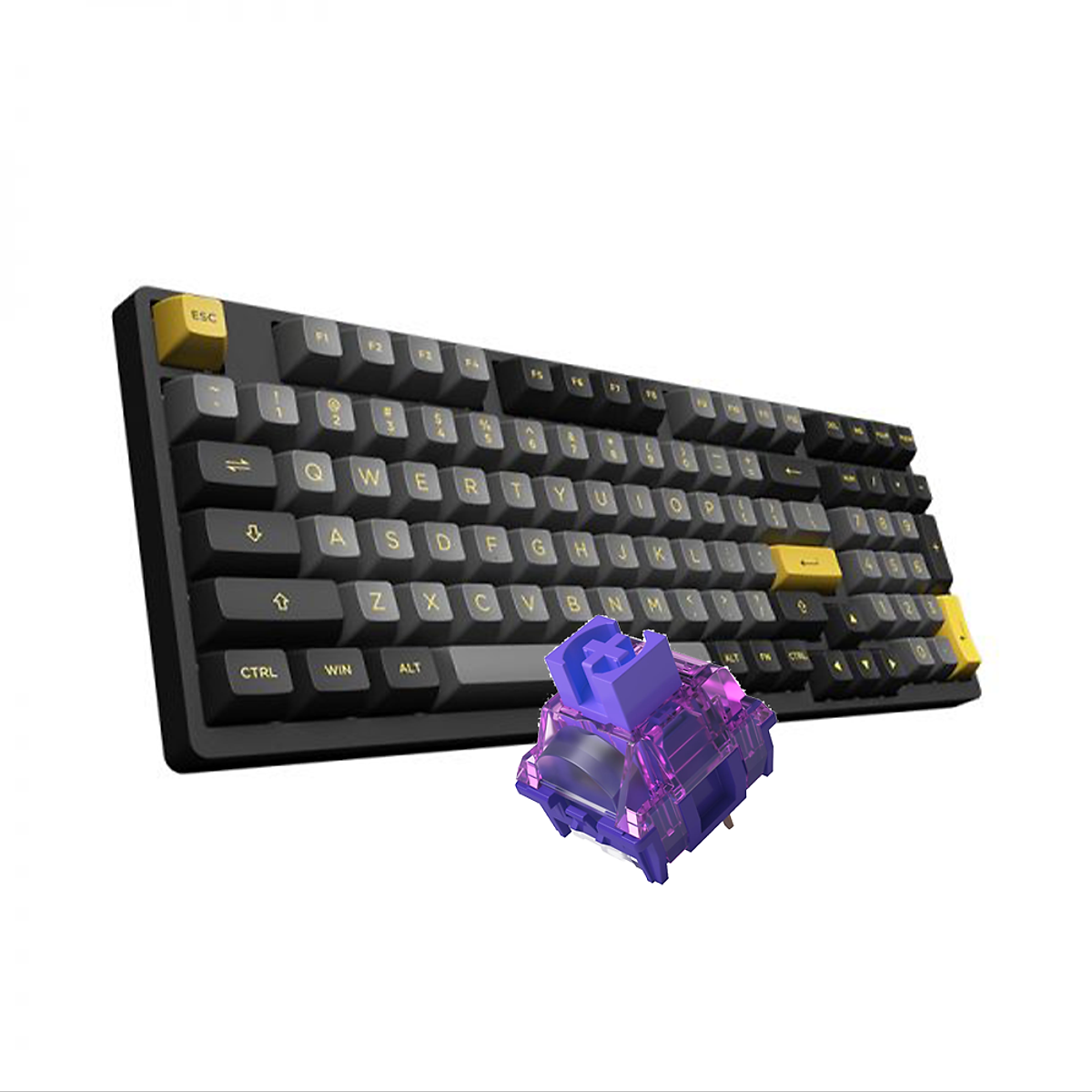 Bàn phím cơ AKKO 3098N Multi-modes Black Gold - Hàng Chính Hãng