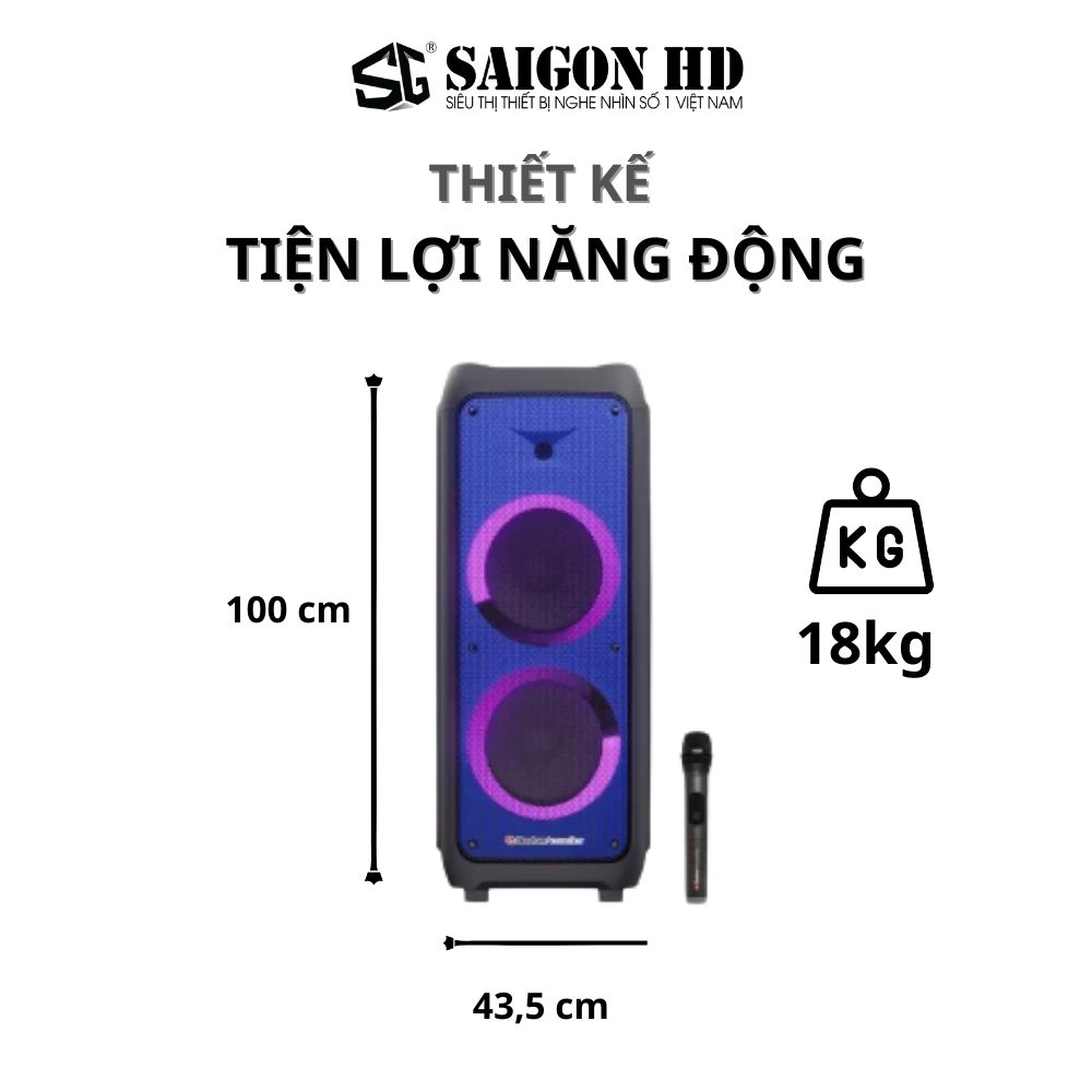 Loa Karaoke Bluetooth BOSTON ACOUSTICS Party Box BA-1202PB | Tích hợp Micro không dây | Tăng/giảm âm Bass ,Treble | Hàng Chính Hãng