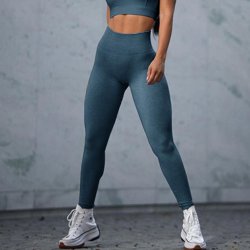 Thể thao Thể thao quần legging Phụ nữ Phòng tập thể dục liền mạch Chạy Yoga Sportswear High eo đẩy lên quần slim slim chạy bộ quần legging nữ Color: Black Size: XL