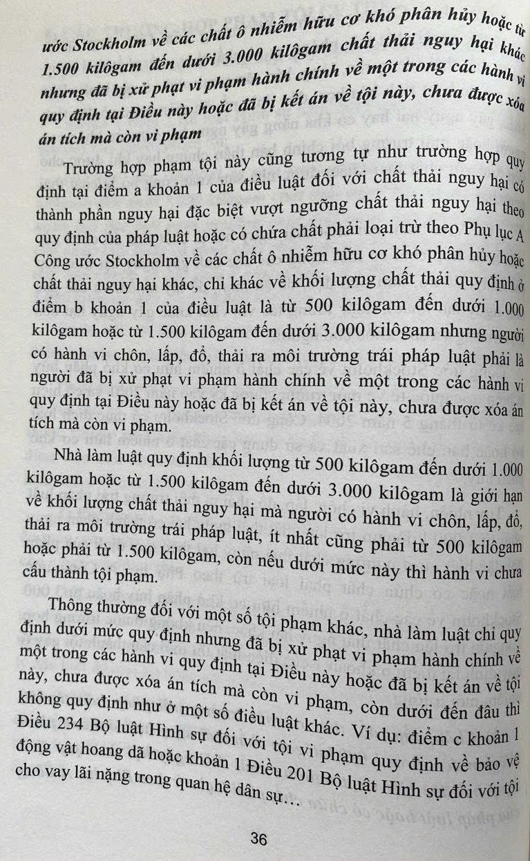 Bình luận Bộ luật hình sự năm 2015- Phần thứ hai Các tội phạm (Chương XIX- Các tội phạm về môi trường)