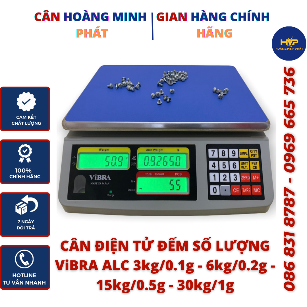 Cân Đếm Số Lượng Điện Tử ViBRA ALC 3kg, 6kg. 15kg, 30kg (Cân điện tử tích điện - cân đếm) [ CÂN HOÀNG MINH PHÁT