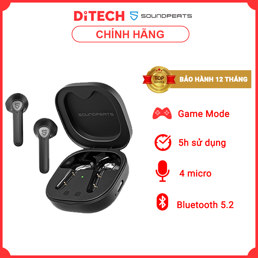 Tai Nghe True Wireless Earbuds SOUNDPEATS TrueAir 2 - Hỗ Trợ AptX/ Dual Mic/ Bluetooth 5.2 - Hàng Nhập Khẩu