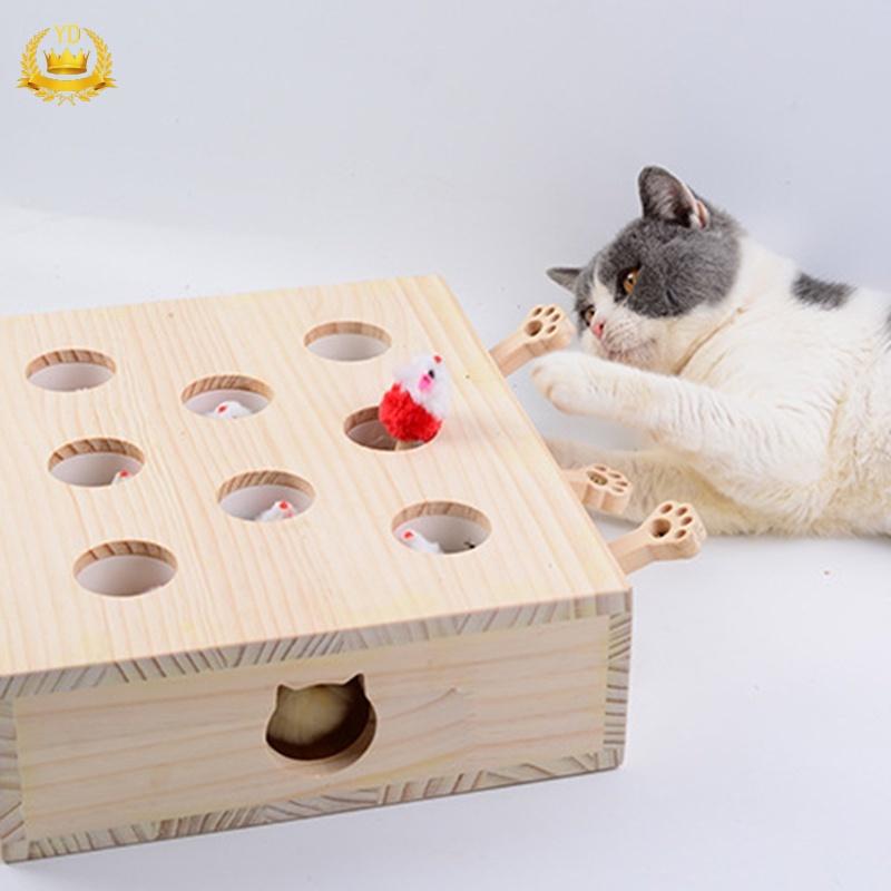 1 chuột gỗ đồ chơi cho mèo cưng