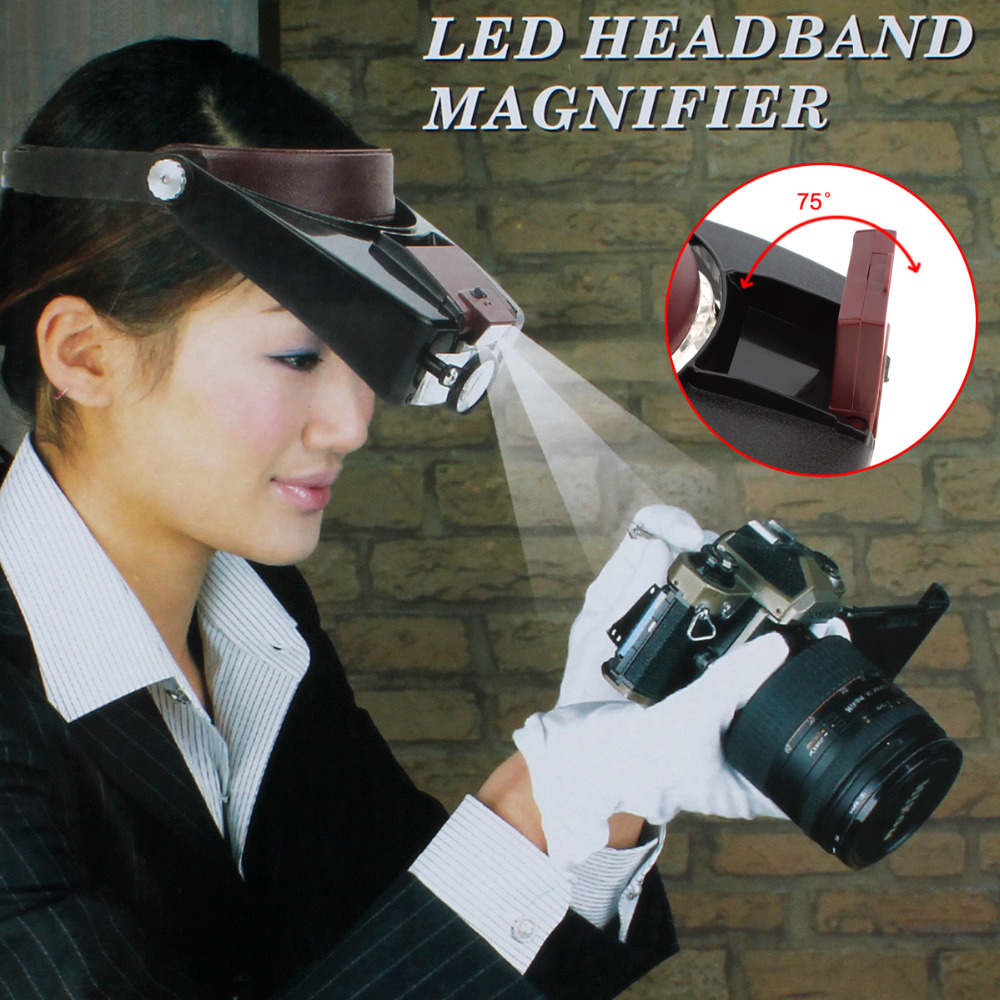 Kính lúp đeo đầu 1,5X-4X tích hợp đèn led trợ sáng ( Tặng kèm 03 móc dán 3D chịu lực ngẫu nhiên )