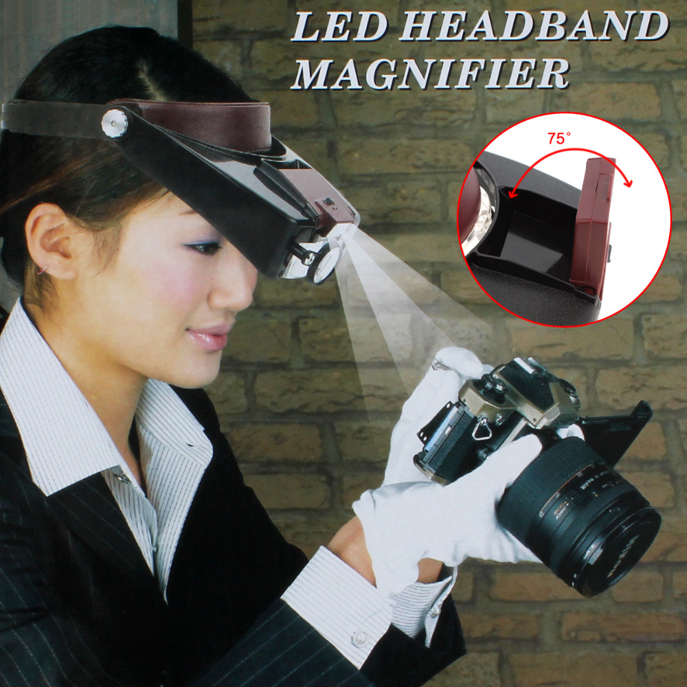 Kính Lúp Đeo Đầu Kèm Đèn Led Dụng Cụ Hỗ Trợ Sửa Chữa