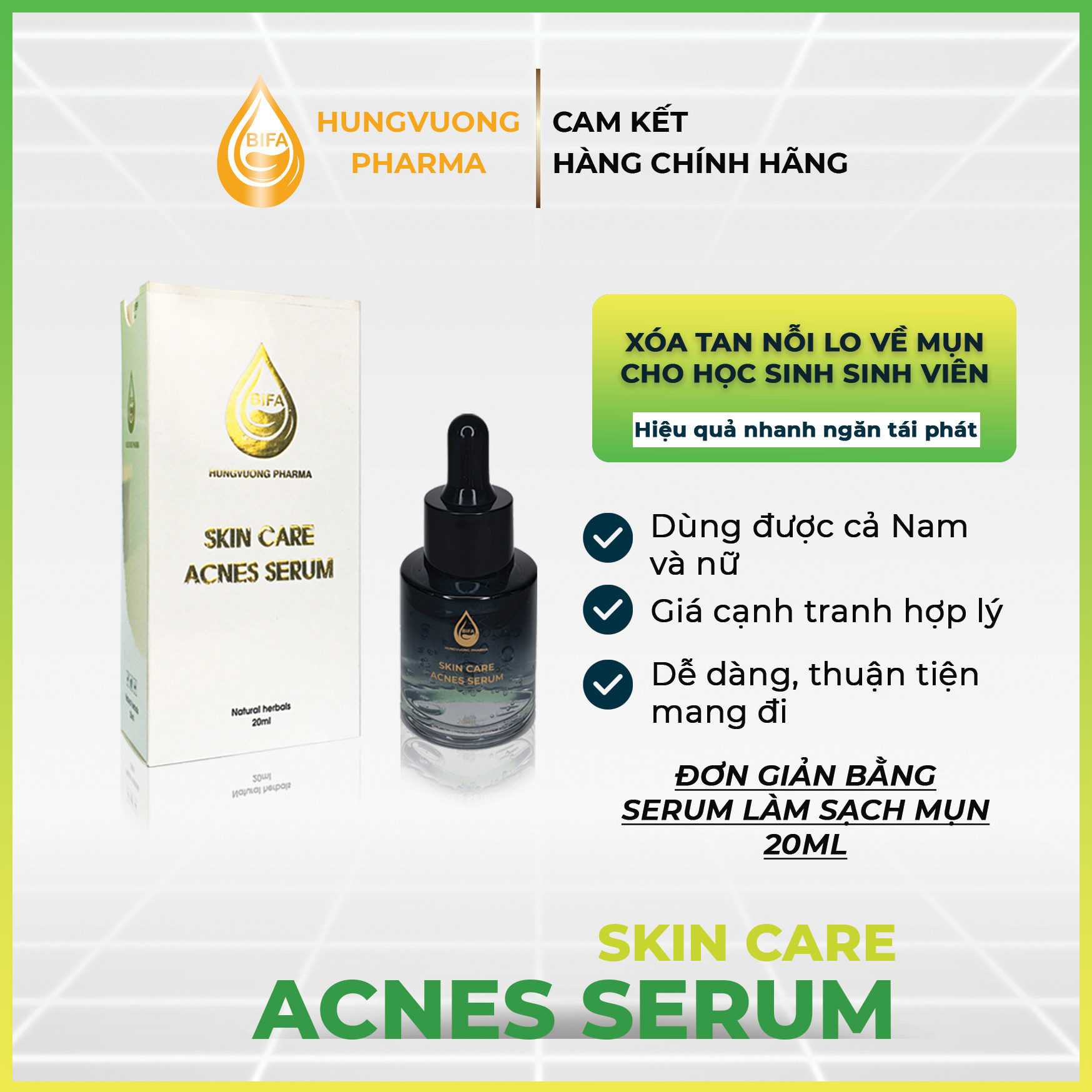 Serum hỗ trợ trị mụn và dưỡng da Bifa