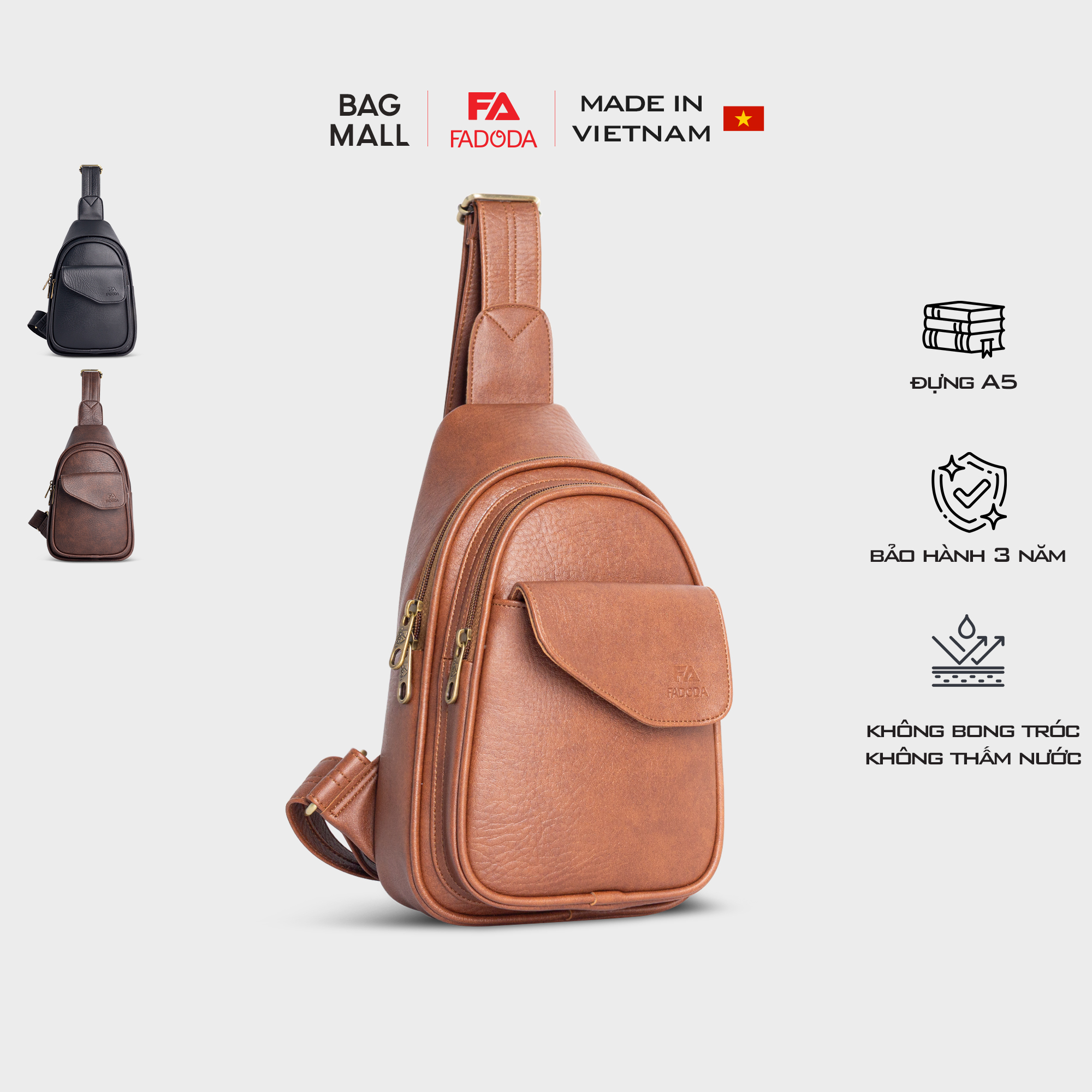 Túi đeo chéo da cao cấp nam nữ FADODA FDC6