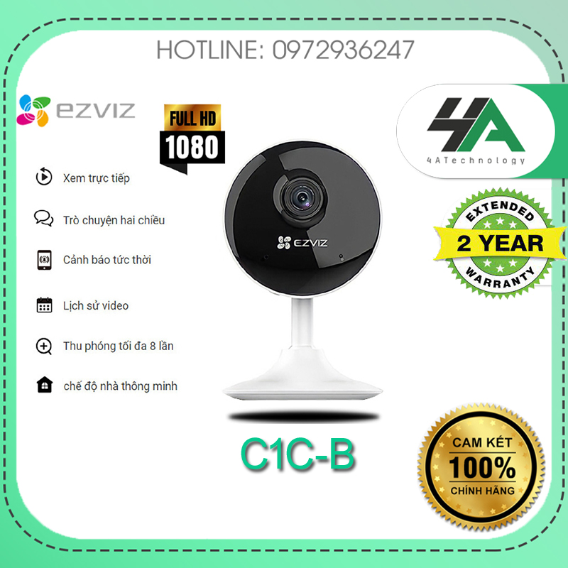 Camera Wi-Fi trong nhà chuẩn HD  2MP EZVIZ C1C,hàng chính hãng