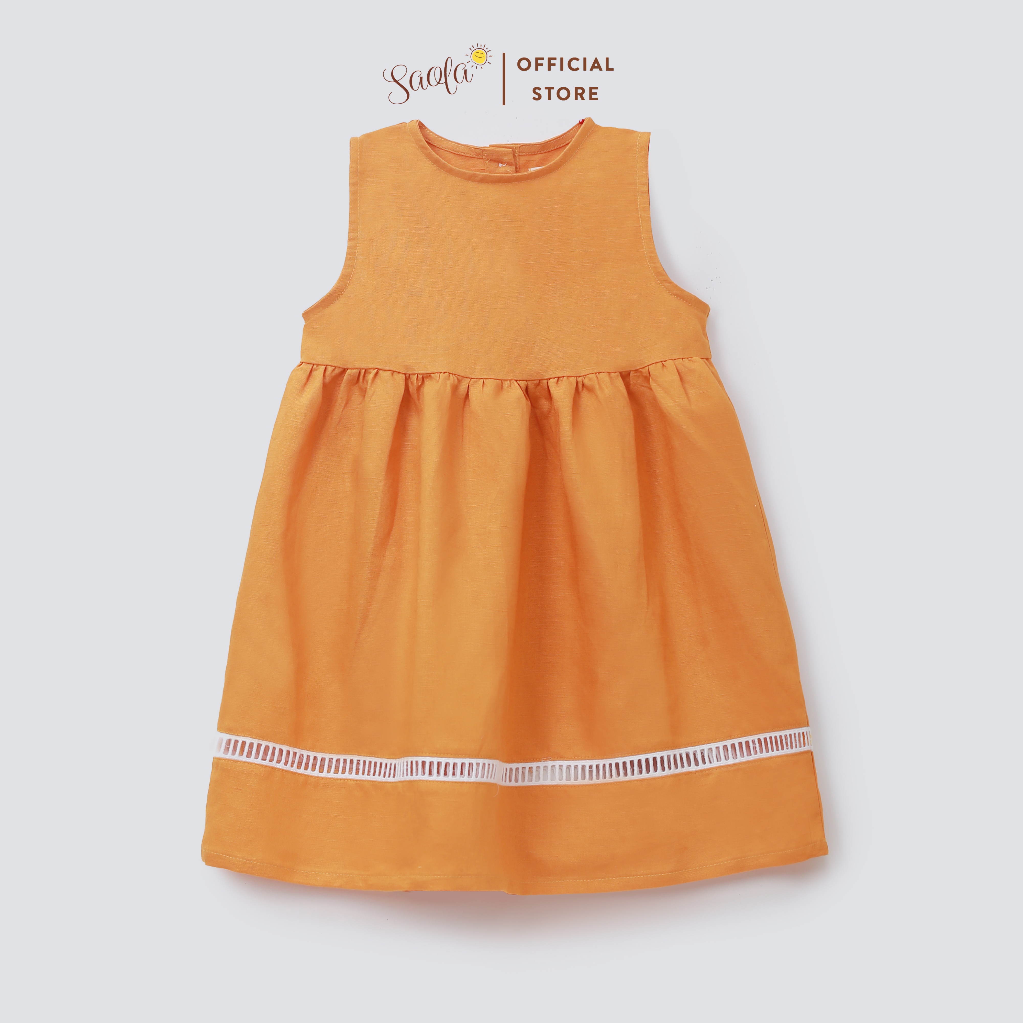 Váy Bé Gái Chất Liệu Linen Cao Cấp Phối Ren Xinh Xắn - GRACIE DRESS - DRL021 - SAOLA KIDS CLOTHING