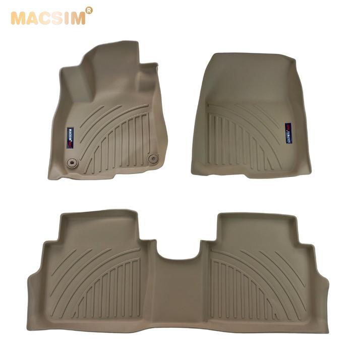 Thảm lót sàn xe ô tô HONDA CRV 2018 + Nhãn hiệu Macsim chất liệu nhựa TPV cao cấp màu be