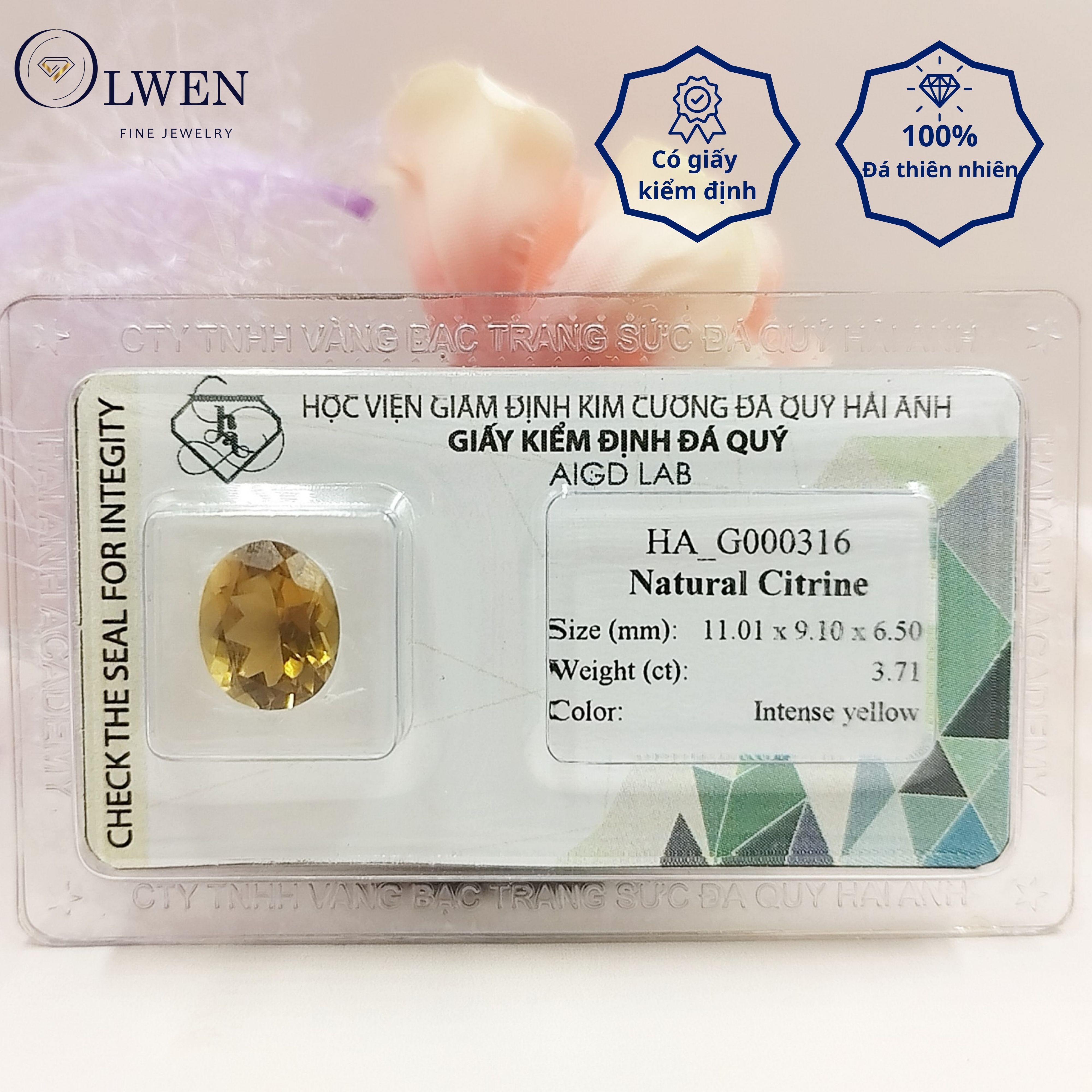 Viên đá thạch anh vàng  (Citrine) thiên nhiên_HA-G000316