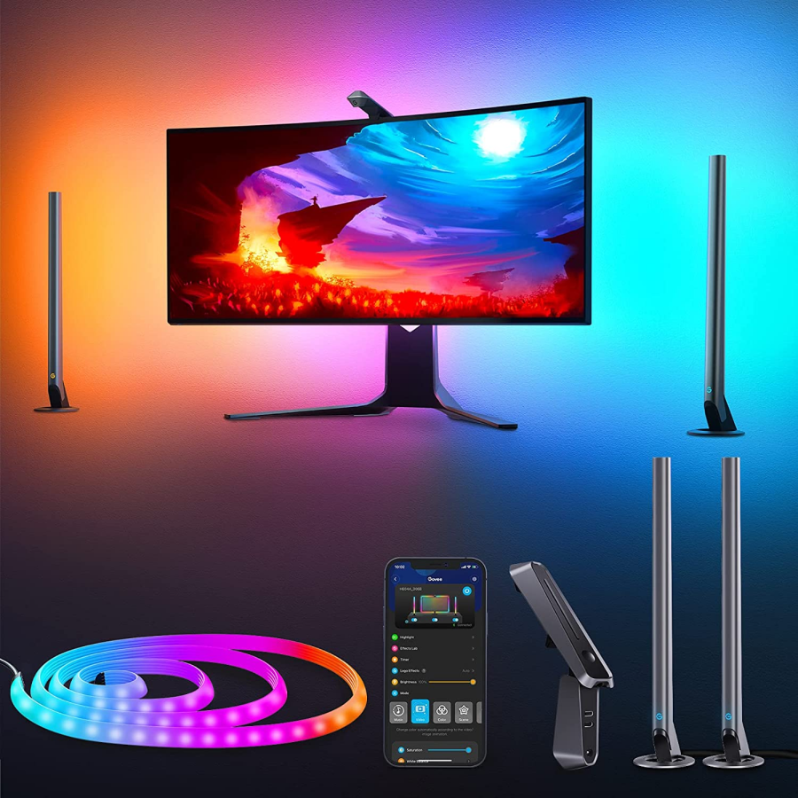 Bộ Dây Đèn LED mở rộng màn hình máy tính và Thanh đèn led RGBIC Govee DreamView G1 Pro Gaming Light H604A (24-32&quot;)