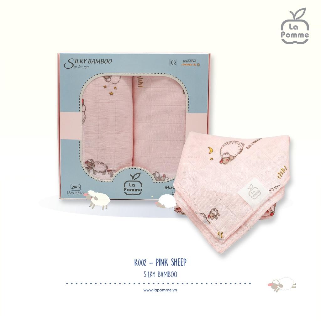 K002 Set 2 Khăn đa năng sợi tre lụa (75x75) La Pomme