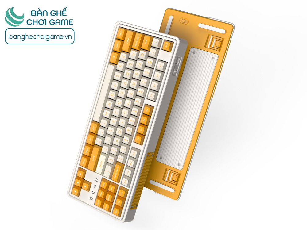 Bàn phím cơ không dây FL-Esports CMK87 Yellow White Kailh Box Switch - Hàng chính hãng
