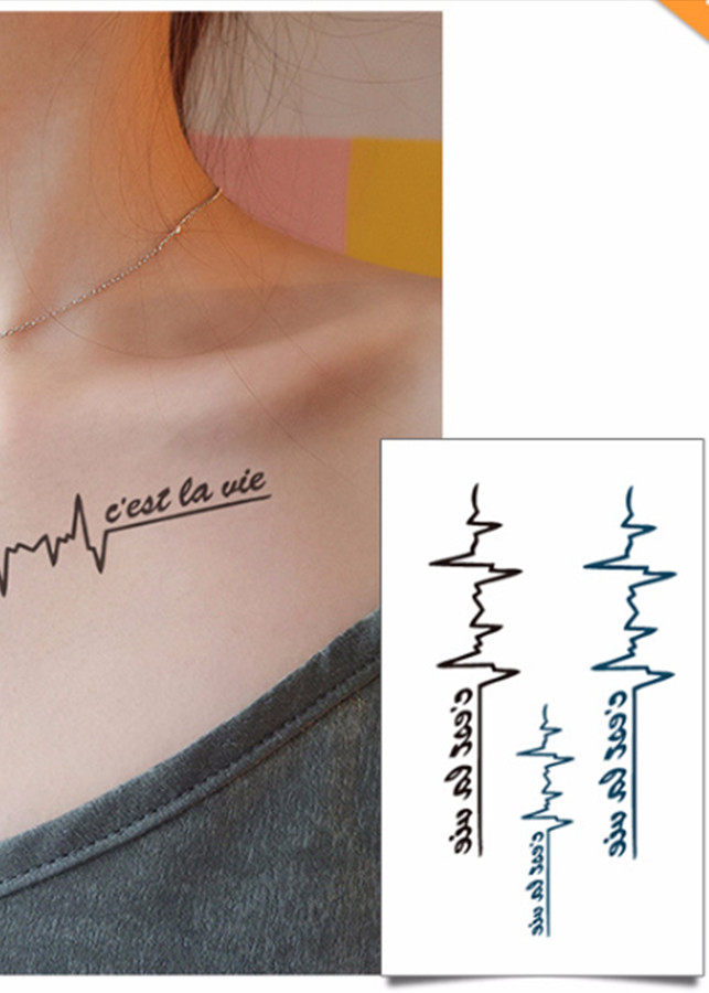 Hình Xăm Dán Tattoo Nhịp Tim C'est Lavie TNSTATTOO01-1