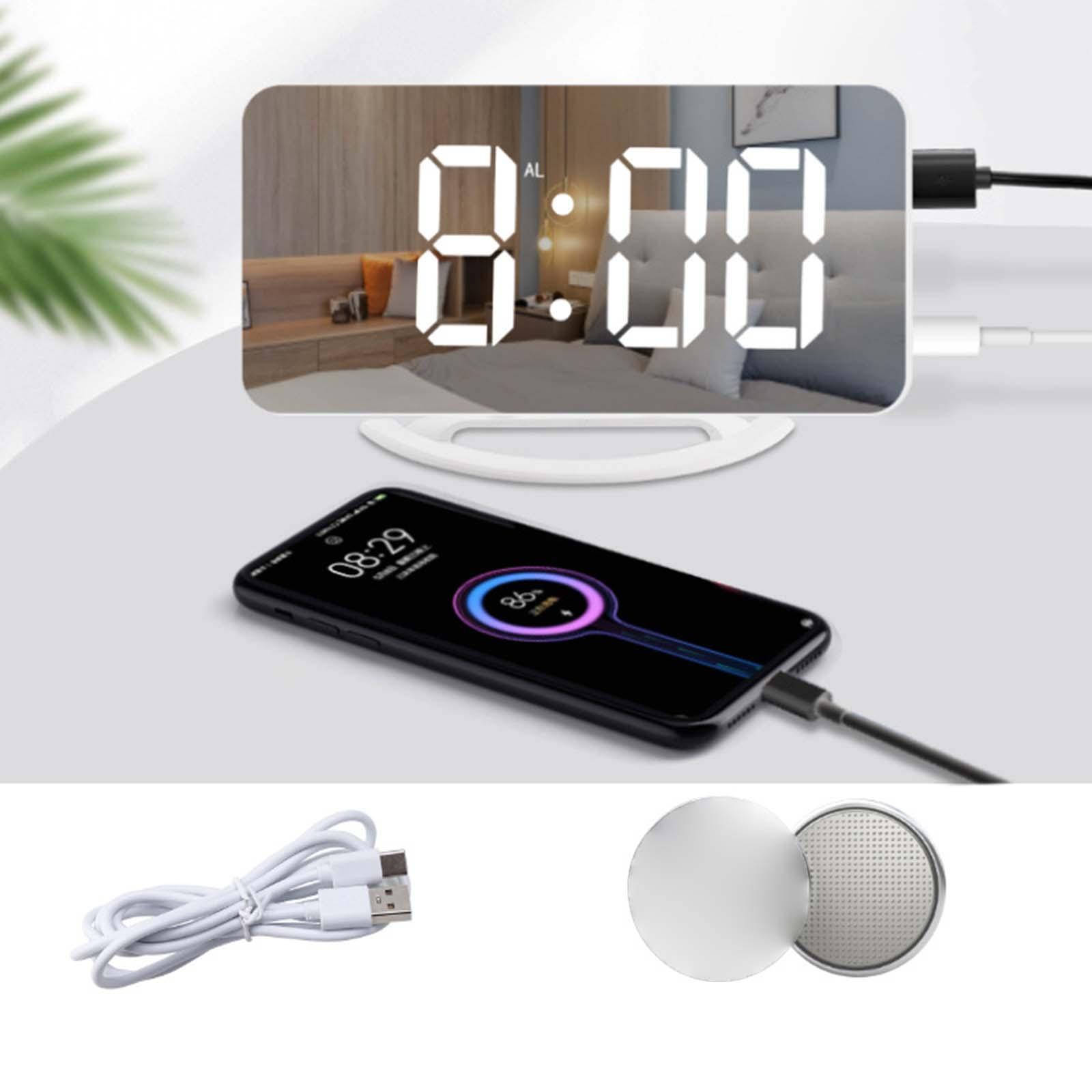 12/24H Loud Alarm Clock Vibrating USB Powered Night Mode Bedroom Seniors
