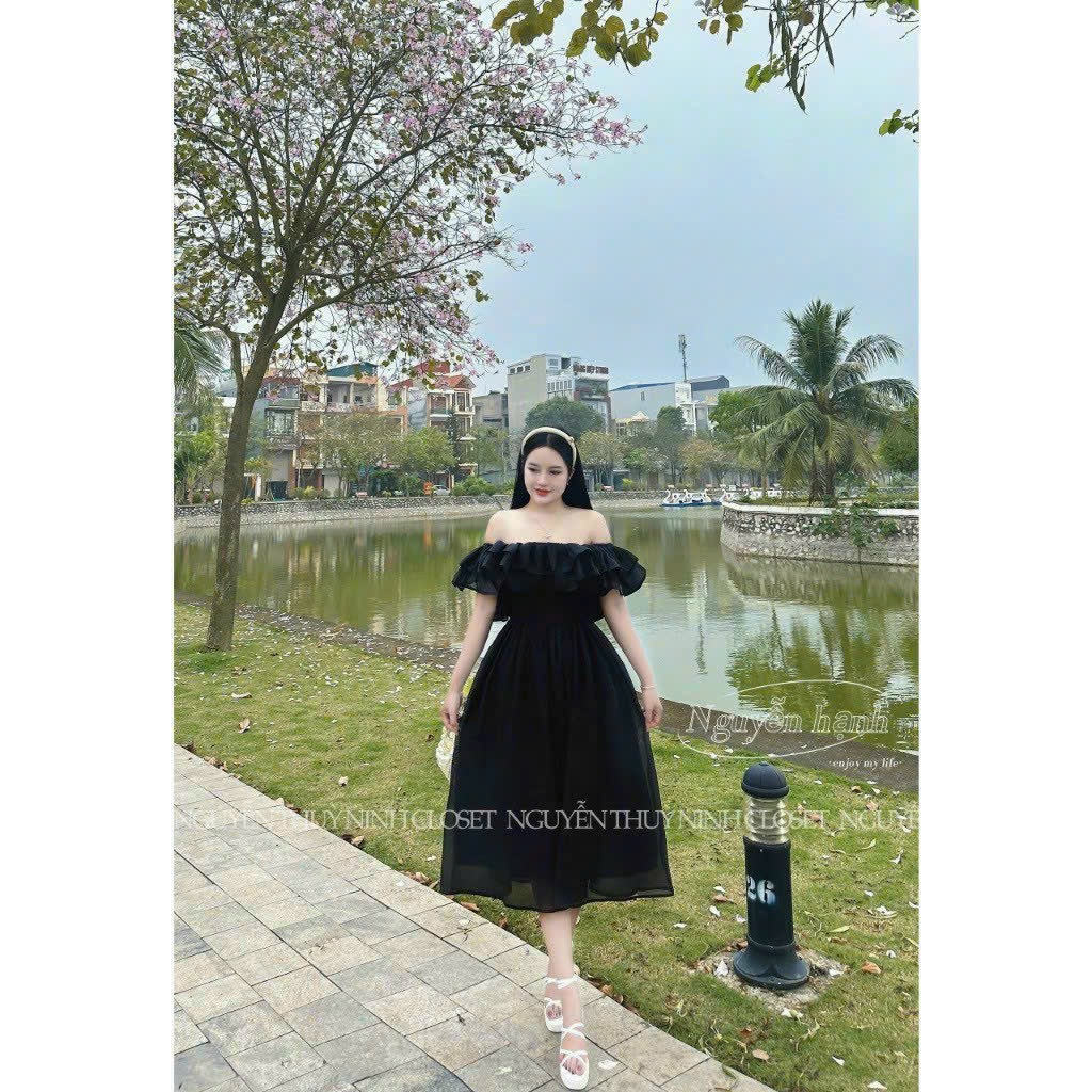 ĐẦM XOÈ PHỐI BÈO 2 LỚP  3 MÀU Y HÌNH