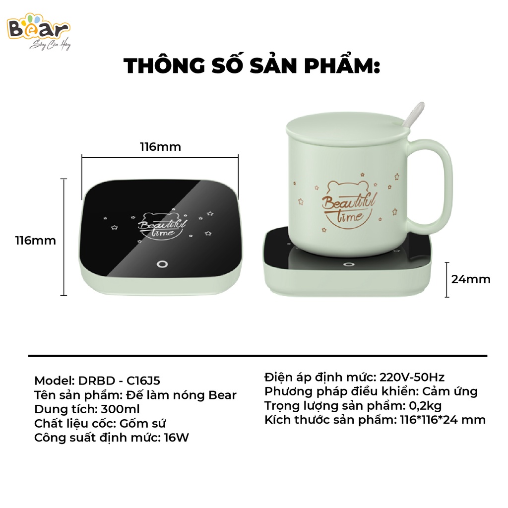 Đế làm nóng đồ uống Bear DRBD-C16J5 - Hàng chính hãng