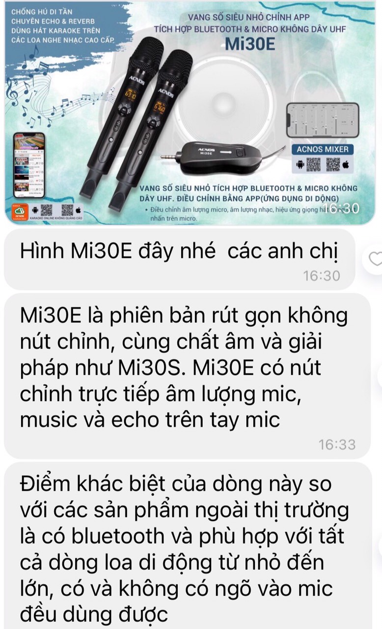 Vang cơ mini Acnos Mi30E + túi đựng + kèm 2 micro nhôm - Hàng chính hãng