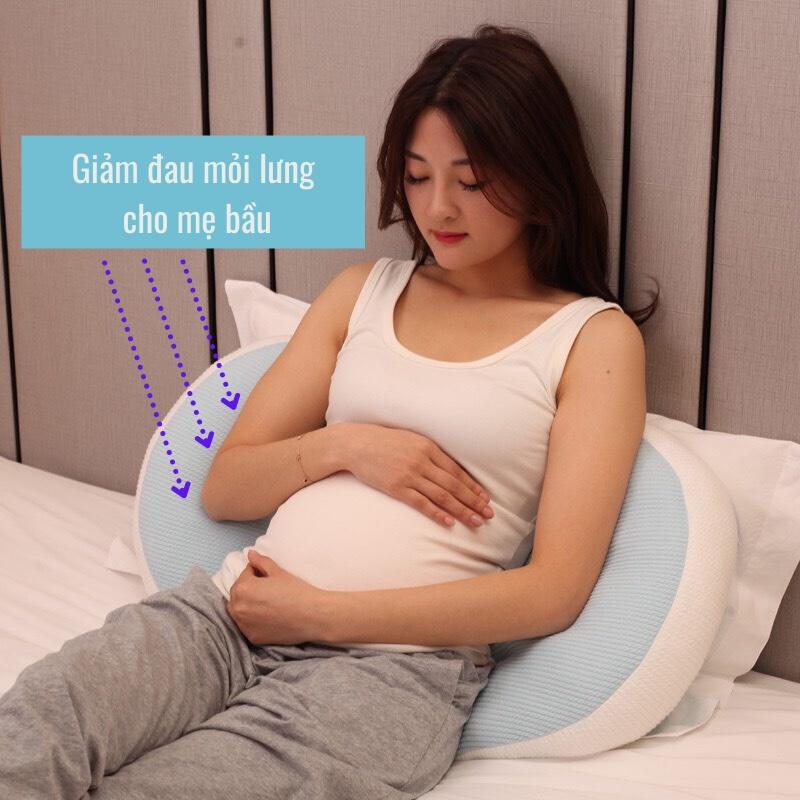 Gối bầu cánh tiên imom giảm đau lưng, nhức mỏi, cải thiện giấc ngủ, nâng đỡ và bảo vệ bụng bầu - GB1