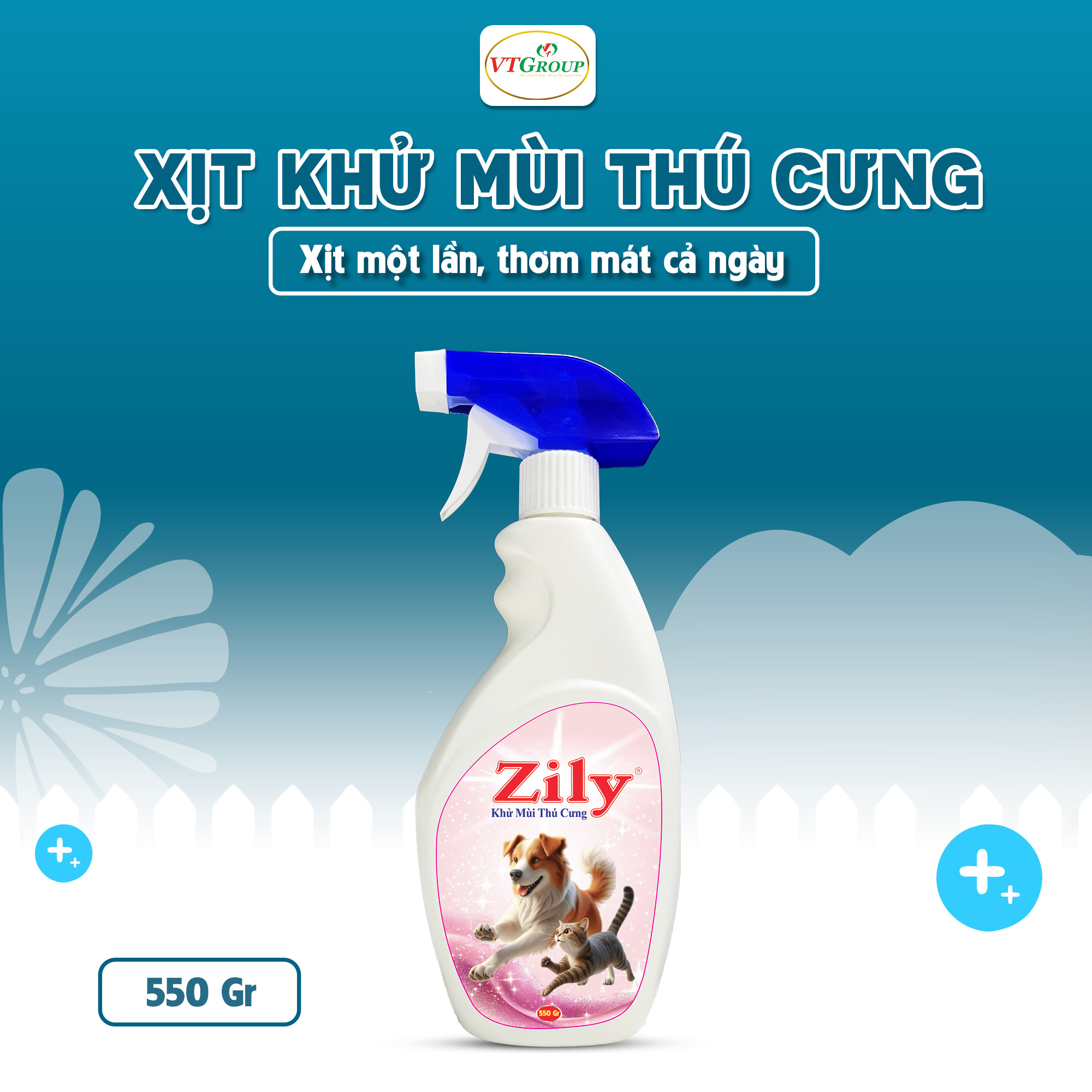 Xịt Khử Mùi Thú Cưng Zily Chai 550g