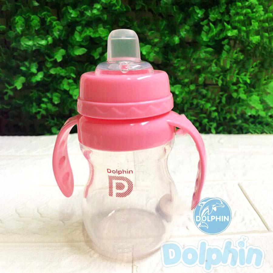 Bình sữa Silicone cổ rộng Dolphin có tay cầm 3 trong 1 - 180ml - DP045