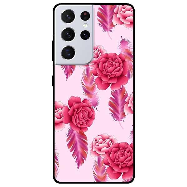 Ốp lưng dành cho Samsung S21 - S21 Plus - S21 Ultra mẫu Mẫu Đơn Nền Hồng