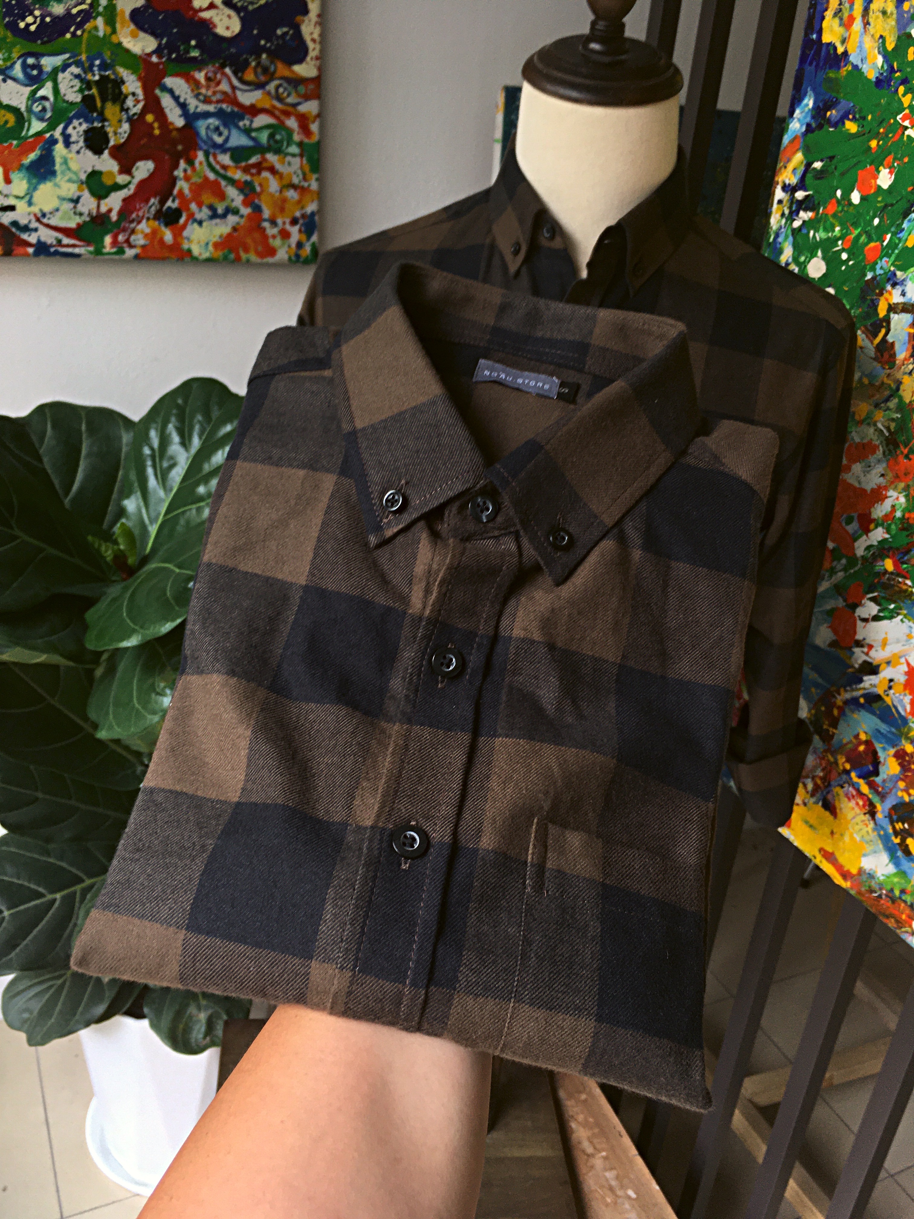Áo sơ mi Nam Flannel Shirt Ngầu Store, chất cotton dạ 100%, mềm, thấm hút mồ hôi, phóng khoáng