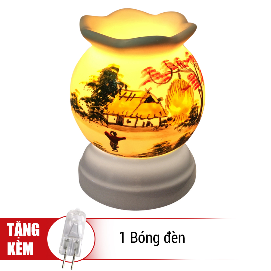 Đèn Xông Tinh Dầu Gốm MNB03 + Tặng Kèm 1 Bóng Đèn