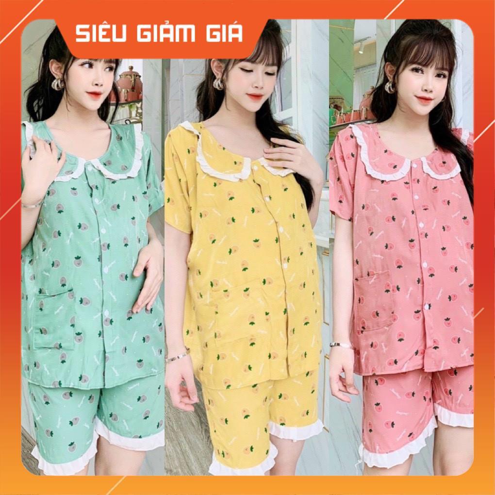 Bộ bầu cao cấpchất đũi Hàn, có chun chỉnh quần tiện lợiFree size 43~68kg