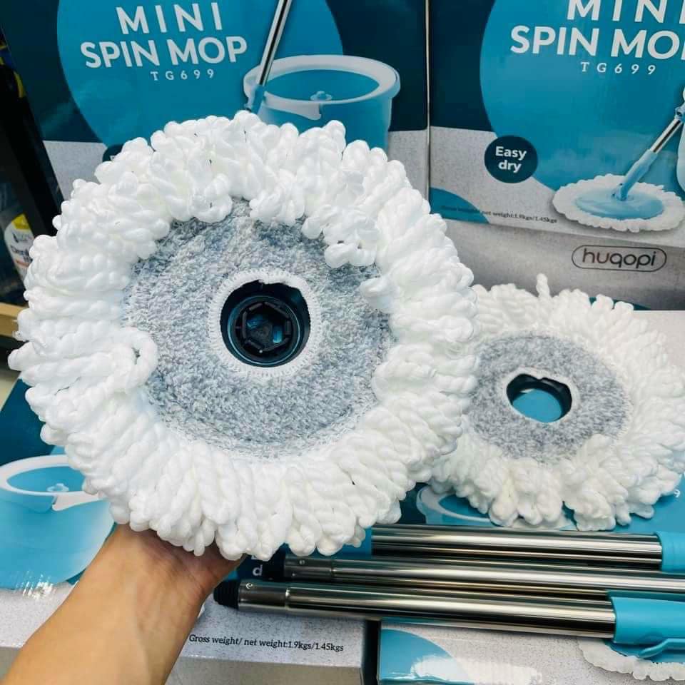 Chổi Lau Nhà Hàn Quốc tròn Thế Hệ Mới, Xoay 360 Tự Vắt Thông Minh