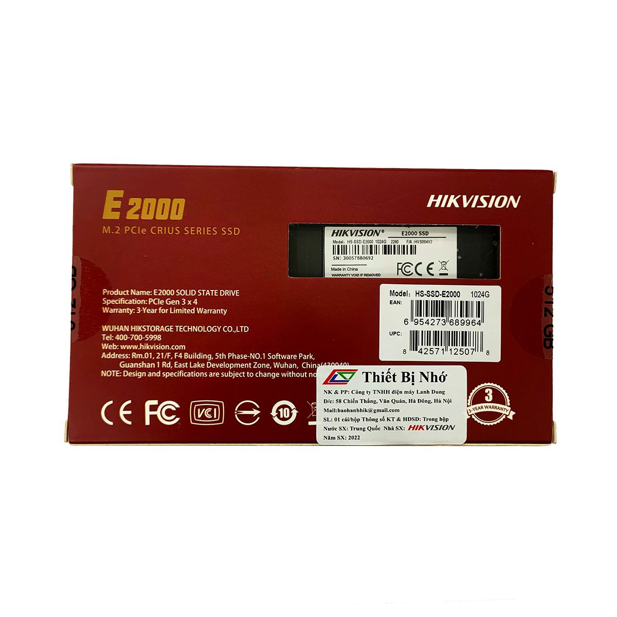 Ổ cứng SSD M.2 Hikvision E2000 1024GB NVMe Vỏ tản nhiệt - Hàng chính hãng