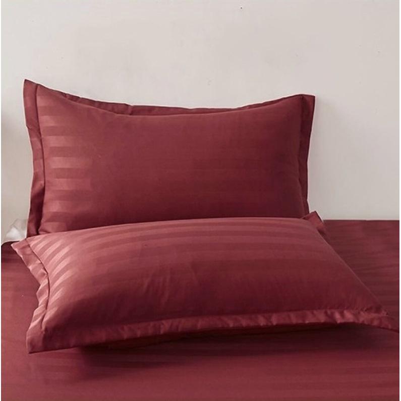 Bộ drap gối sọc 3F vải cotton khách sạn cao cấp
