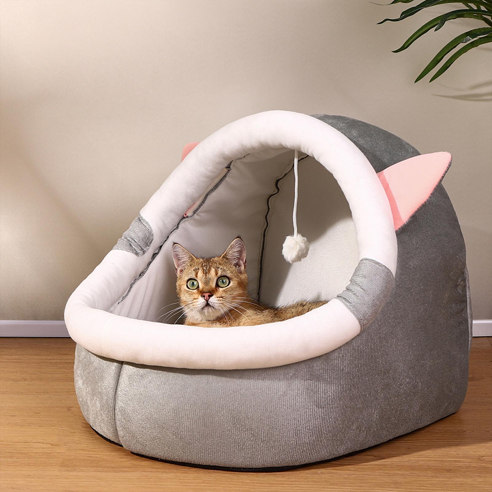 Cat Bed Cave Kennel Sleeping Semi Enclosed Pet Cat Nest for Puppy Dog Kitten