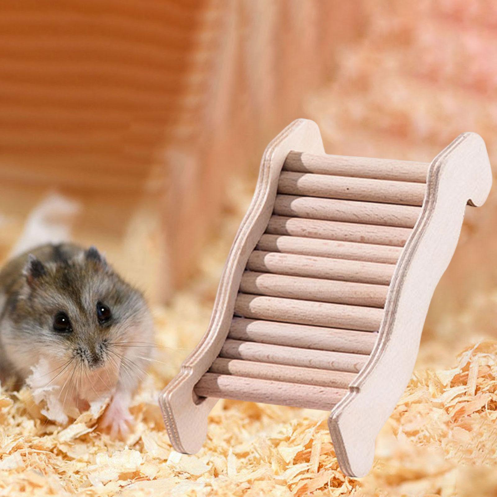 Wooden Hamster Platform Cage Accessories Climbing Ladder Toys Hamster Ladder