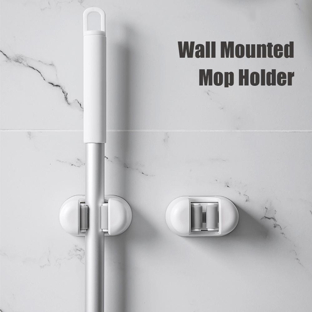 Giá đỡ cây lau nhà với tấm dán phía sau không cần khoan tường