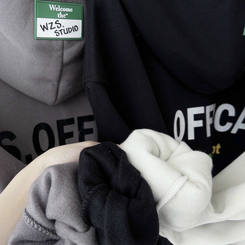 Áo khoác nam nữ Hoodie nỉ trơn Basic in chữ W+2023 form rộng khóa kéo có mũ Ulzzang giá rẻ couple