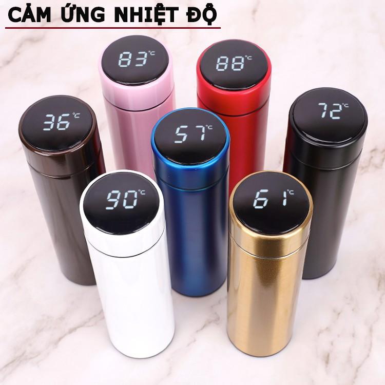 Bình Giữ Nhiệt 500ml Nắp Cảm Ứng Nhiệt Độ Inox 304 Cao cấp-Bình nước hiển thị nhiệt độ nước