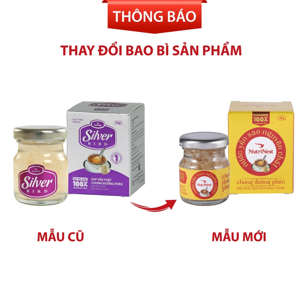 Hộp Quà 6 Hũ Yến Chưng Đường Phèn Nguyên Chất NutriNest Hữu Cơ Tự Nhiên 72g