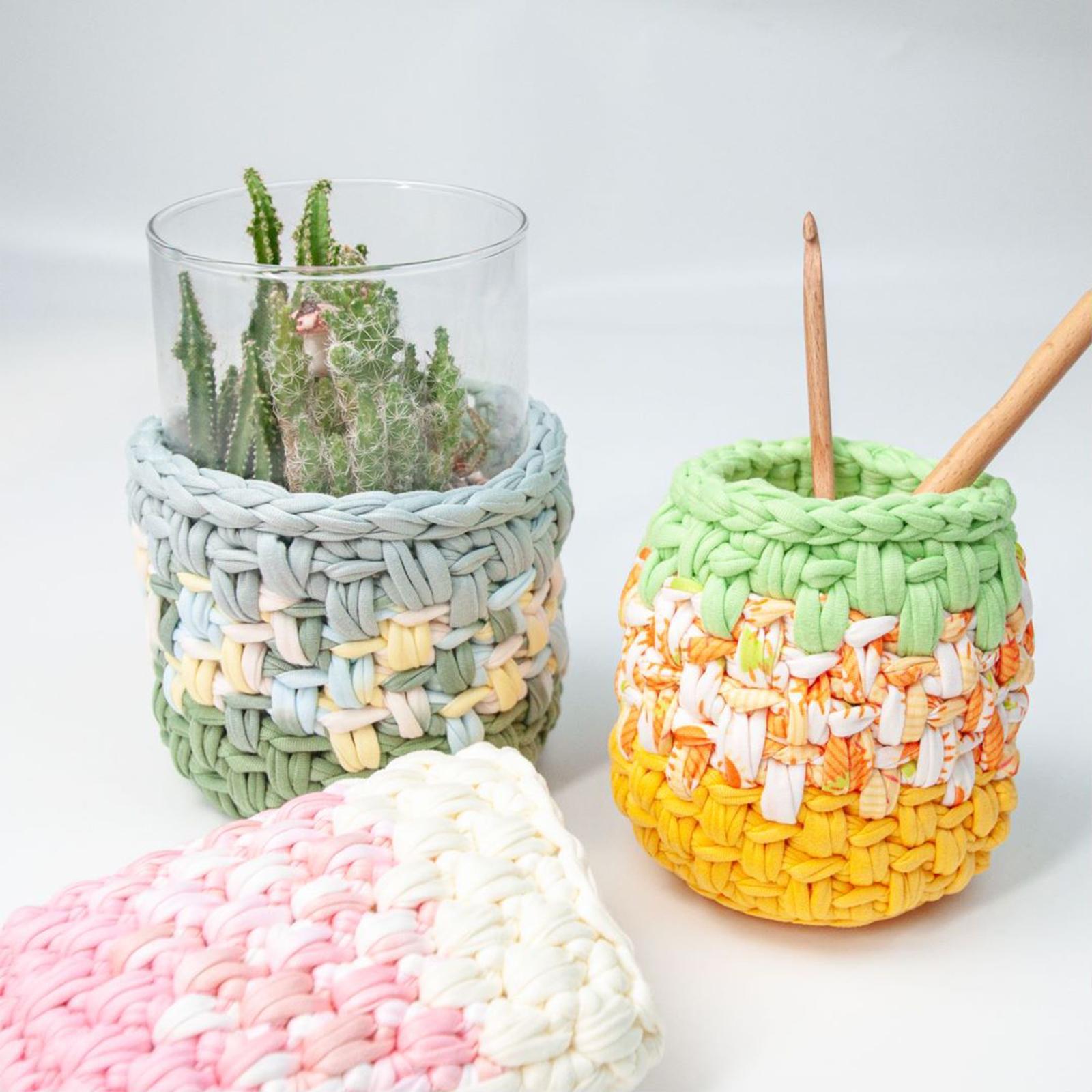 6x Knitting Yarn Fabric Cloth Spaghetti Yarn Polyester Hand Knit Crocheting 32. T-shirt Yarn Carpet Yarn for Handbag Macrame DIY Hats